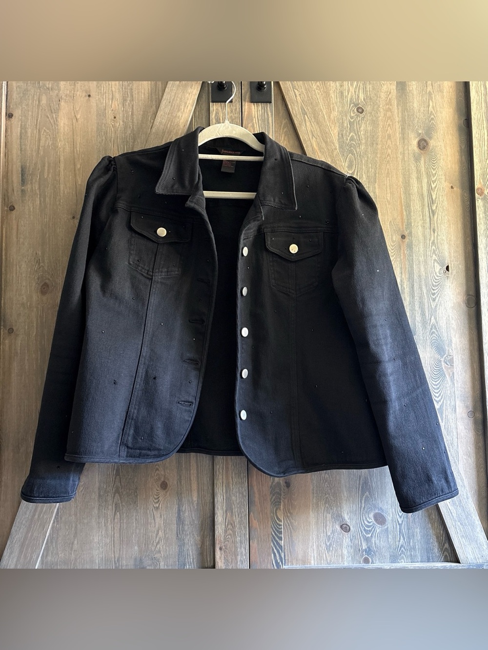 Black Women's Button-Front Jacket